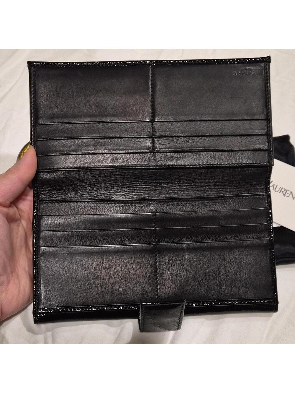 Yves Saint Laurent Black and Gold Wallet - Picture 7 of 9